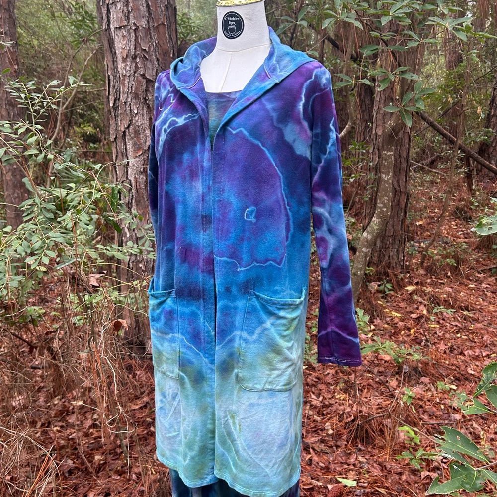 J. Jill Blue and Purple Tie-Dye Jacket